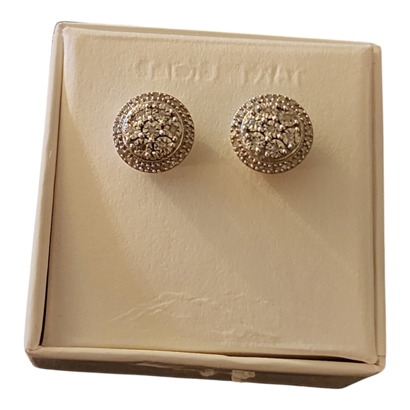 Diamond Halo Cluster Stud Earrings (1/10 ct. t.w.) in Sterling Silver New Macy's - Picture 9 of 9